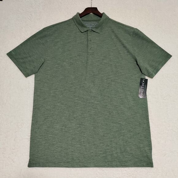 Anetik Polo Mens XL Green Premium Performance UPF 30+ Short Sleeve Shirt NWT - Picture 2 of 14